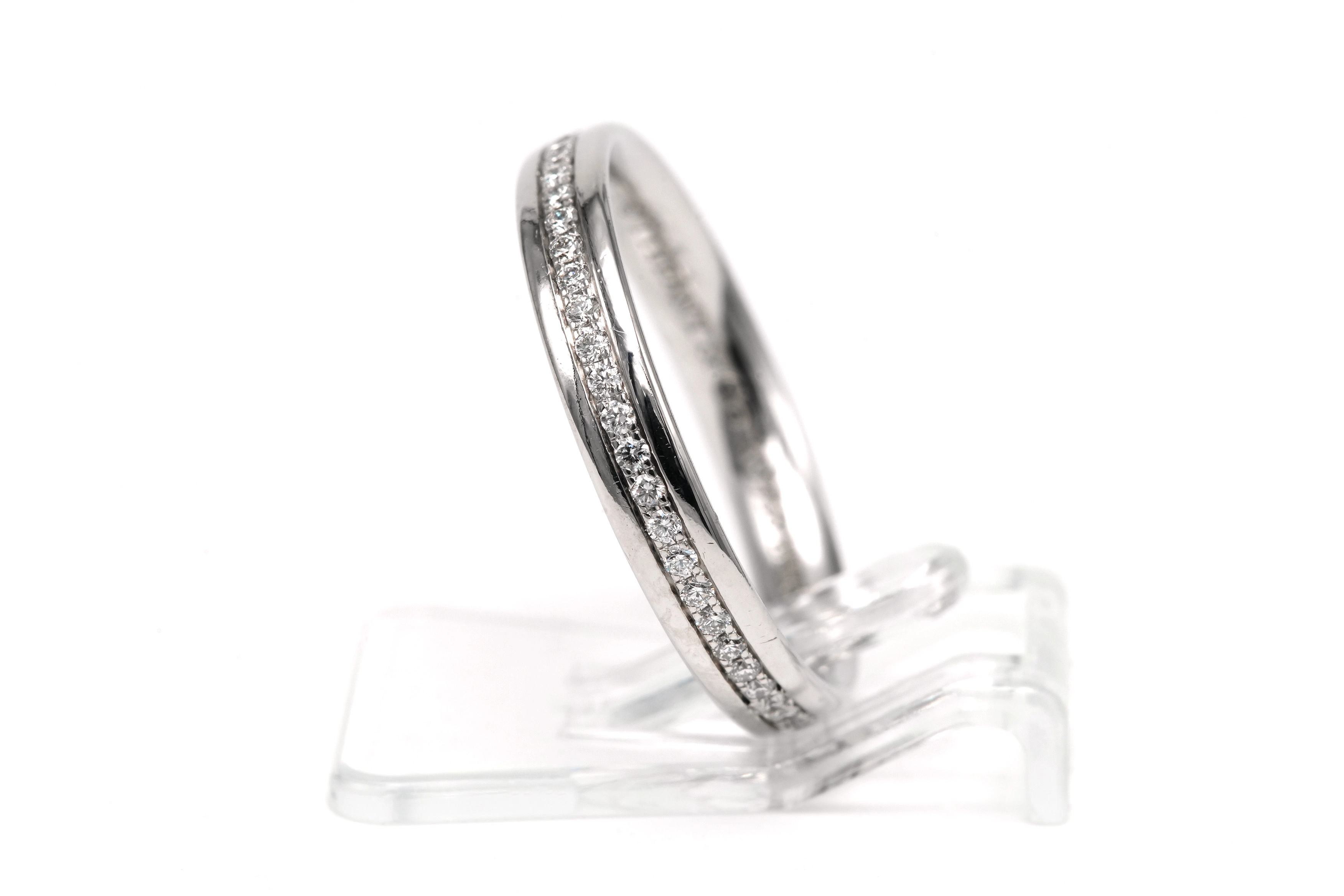 Bague contemporaine Tiffany & Co. en or blanc 18 carats sertie de diamants taille "brillant" (+-0.36ct) - 4