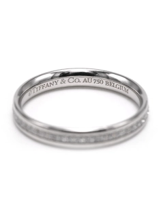 Bague contemporaine Tiffany & Co. en or blanc 18 carats sertie de diamants taille "brillant" (+-0.36ct) - 8