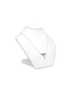 Collier contemporain en or blanc 18 carats serti de rubis et de diamants taille "brillant" (+-0.10ct) - 4