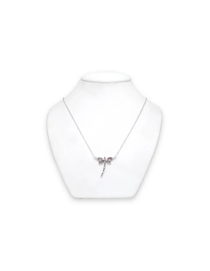 Collier contemporain en or blanc 18 carats serti de rubis et de diamants taille "brillant" (+-0.10ct) - 5