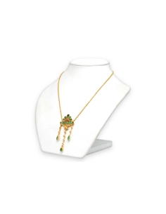 Collier Années 50 en or jaune 18 carats serti d'émeraudes et de perles - 3