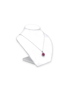 Collier contemporain en argent 925 serti de rubis de synthèse et de zirconiums - 2