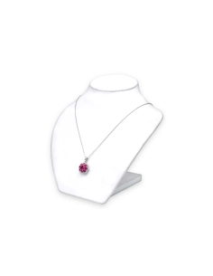 Collier contemporain en argent 925 serti de rubis de synthèse et de zirconiums - 3
