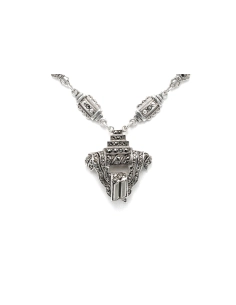 Collier Art Déco en argent 935 serti de marcassites - 1