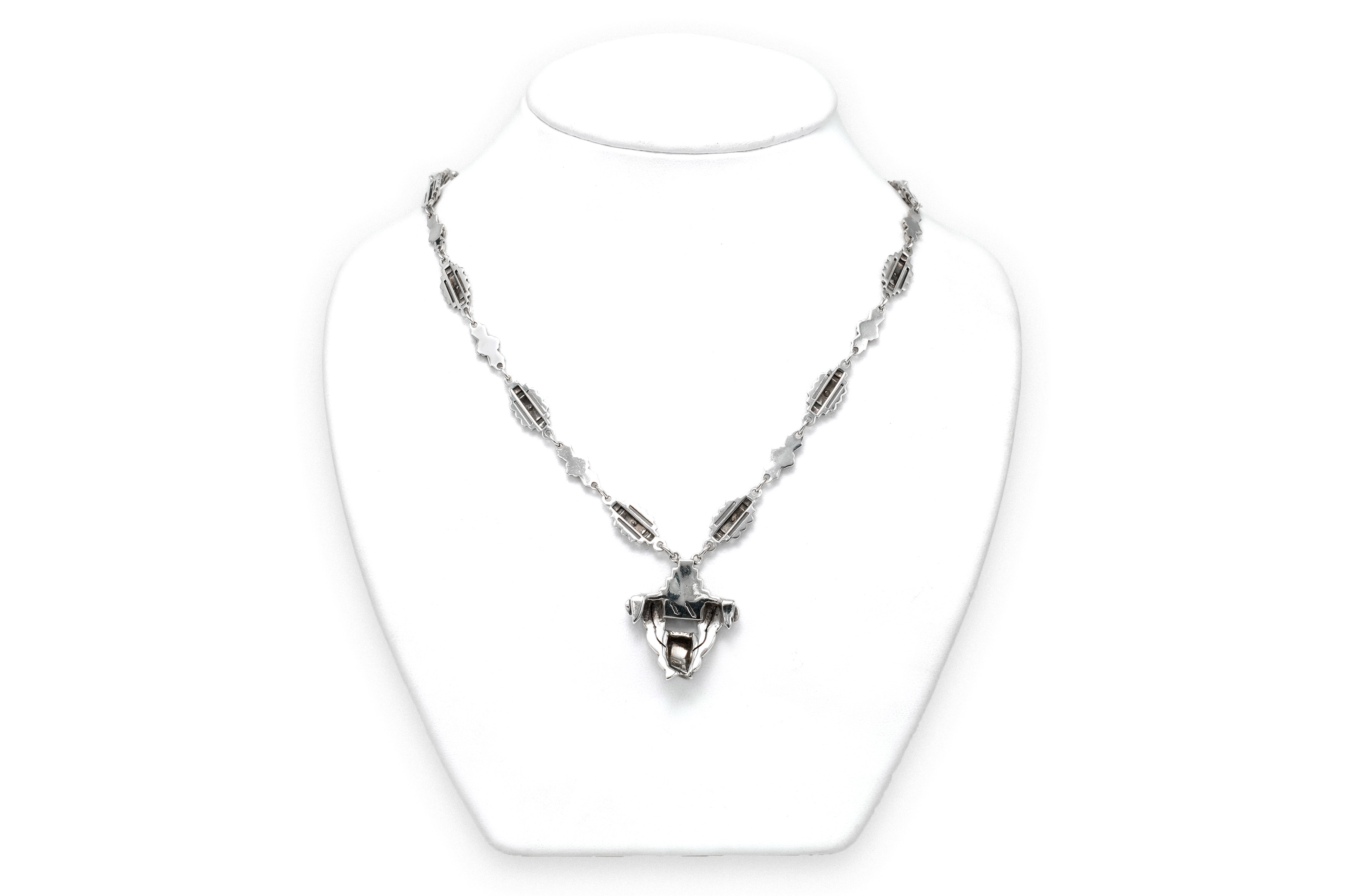 Collier Art Déco en argent 935 serti de marcassites - 5