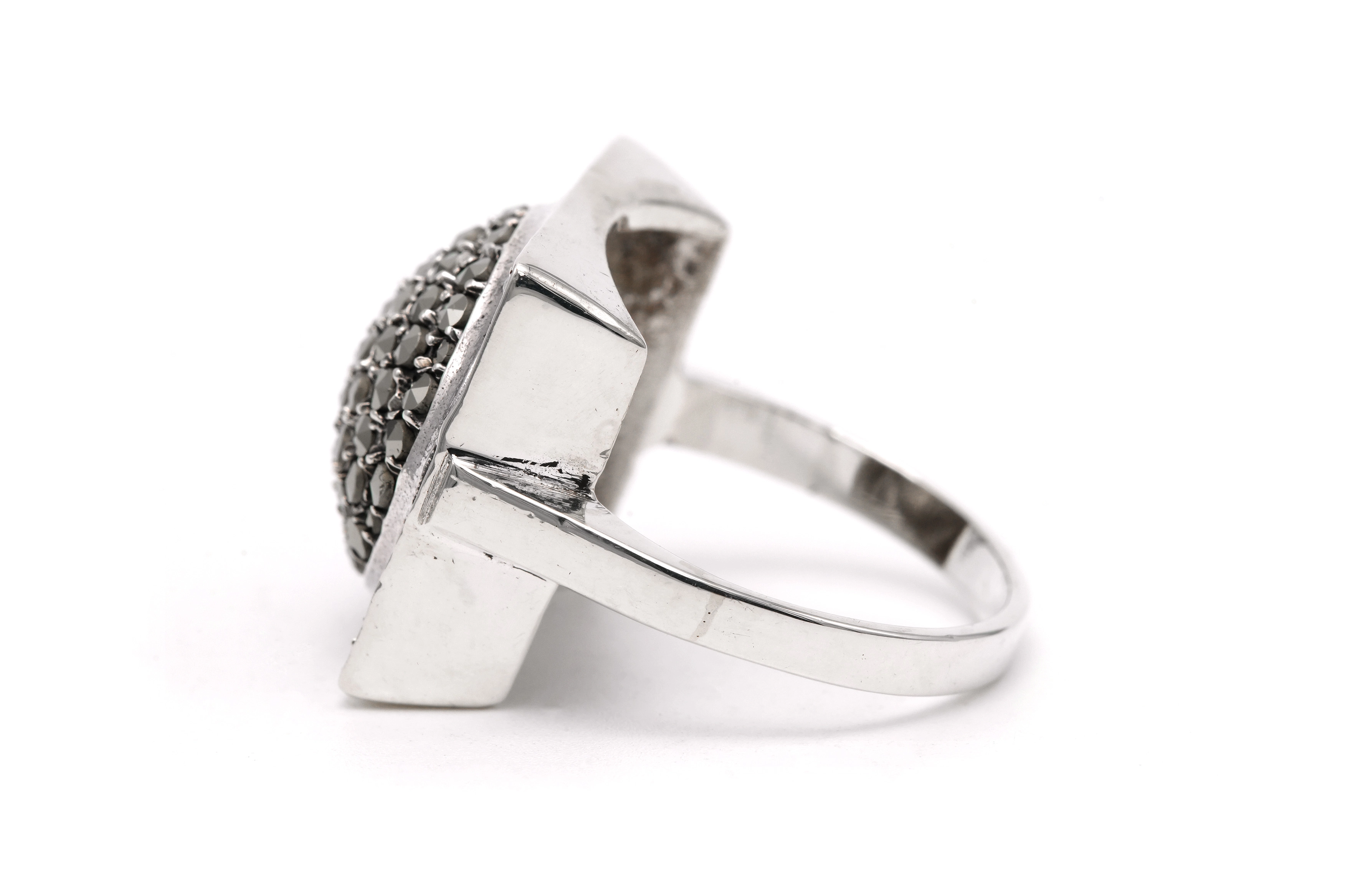 Bague Art Déco en argent sertie de marcassites - 3