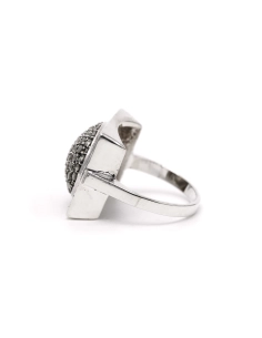 Bague Art Déco en argent sertie de marcassites - 3