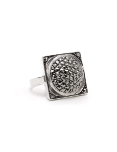 Bague Art Déco en argent sertie de marcassites - 6