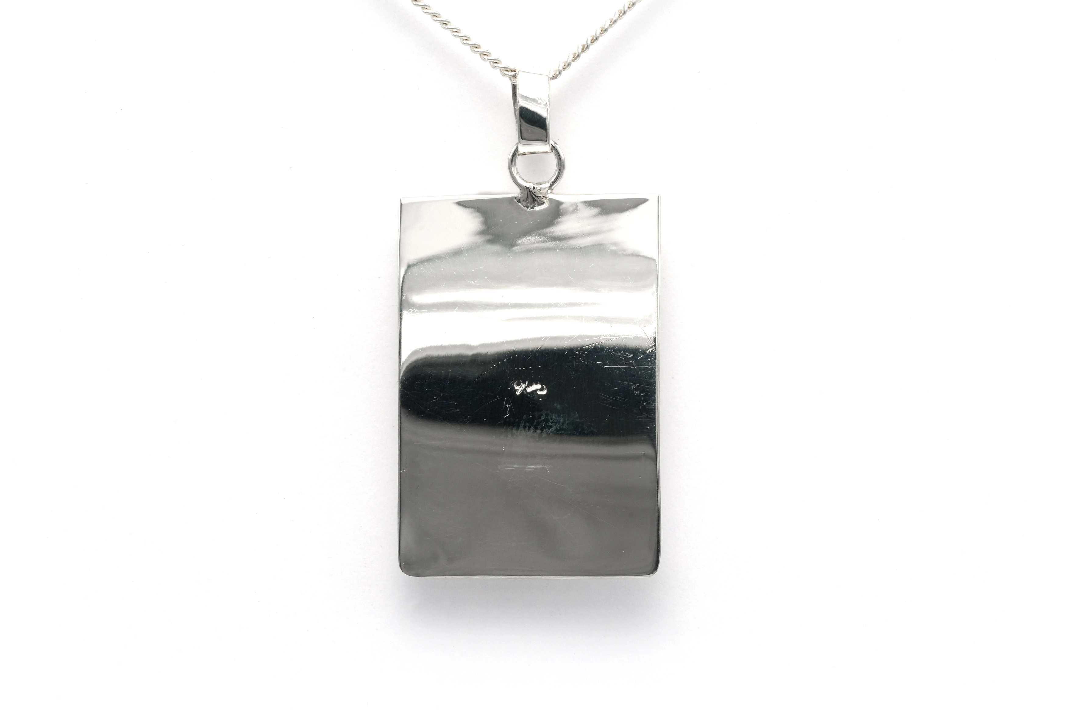 Pendentif Années 70 en argent 925 serti de résine - 4