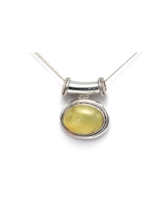 Pendentif contemporain en argent 925 serti d'un quartz - 1
