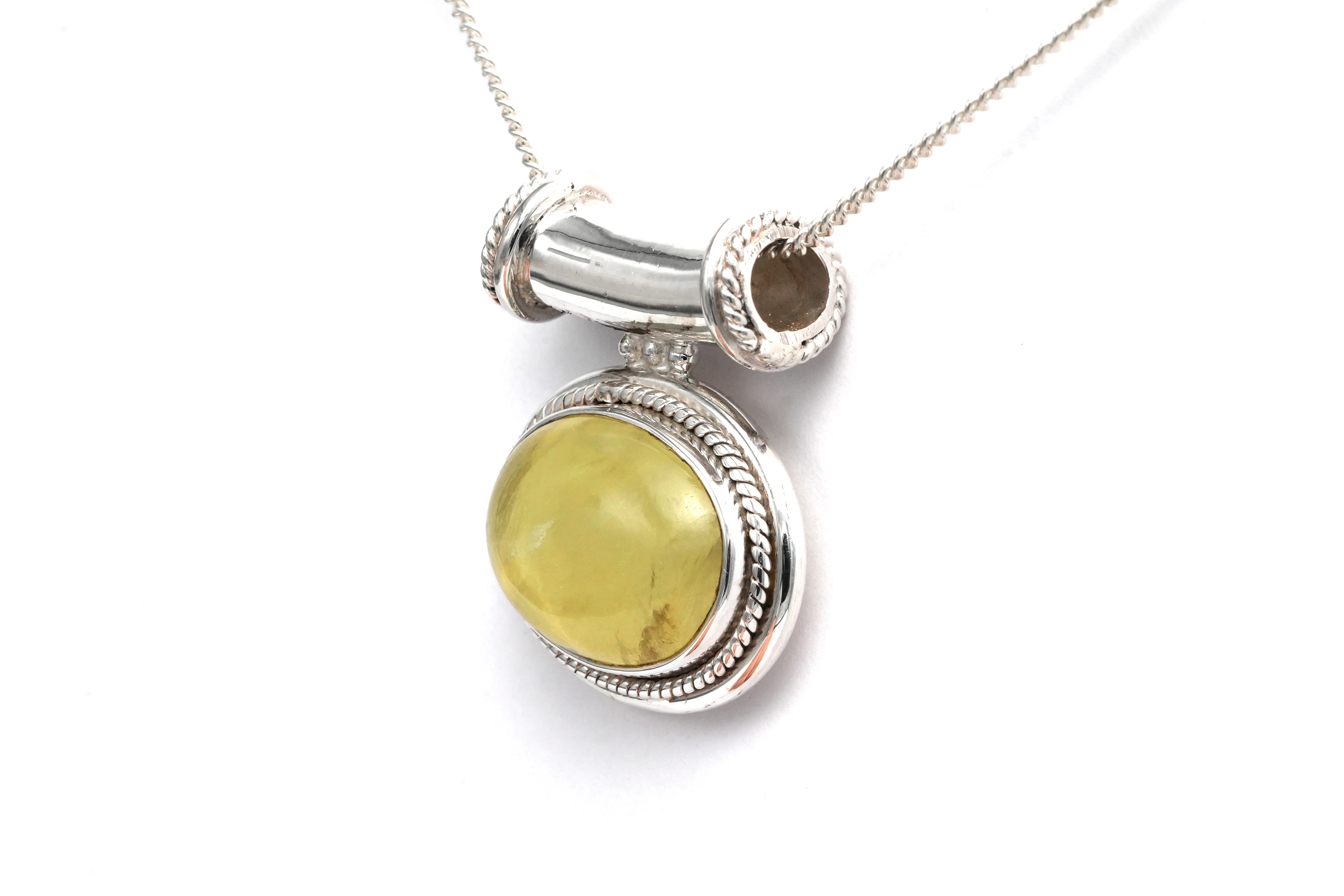 Pendentif contemporain en argent 925 serti d'un quartz - 3