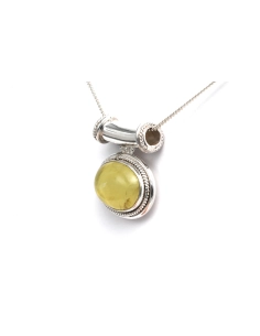 Pendentif contemporain en argent 925 serti d'un quartz - 3
