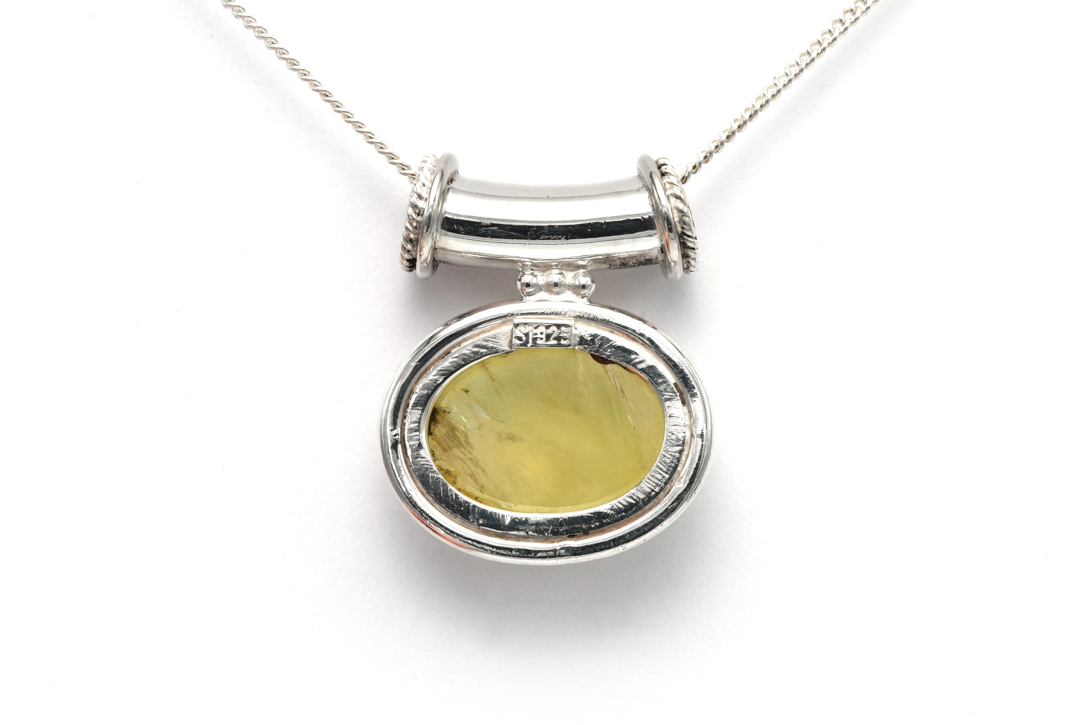 Pendentif contemporain en argent 925 serti d'un quartz - 4