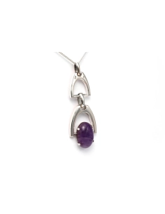 Pendentif Années 70 en argent 800 serti d'une améthyste - 2