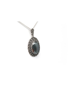Pendentif Art Déco en argent 835 serti d'une hématite et de marcassites - - 2