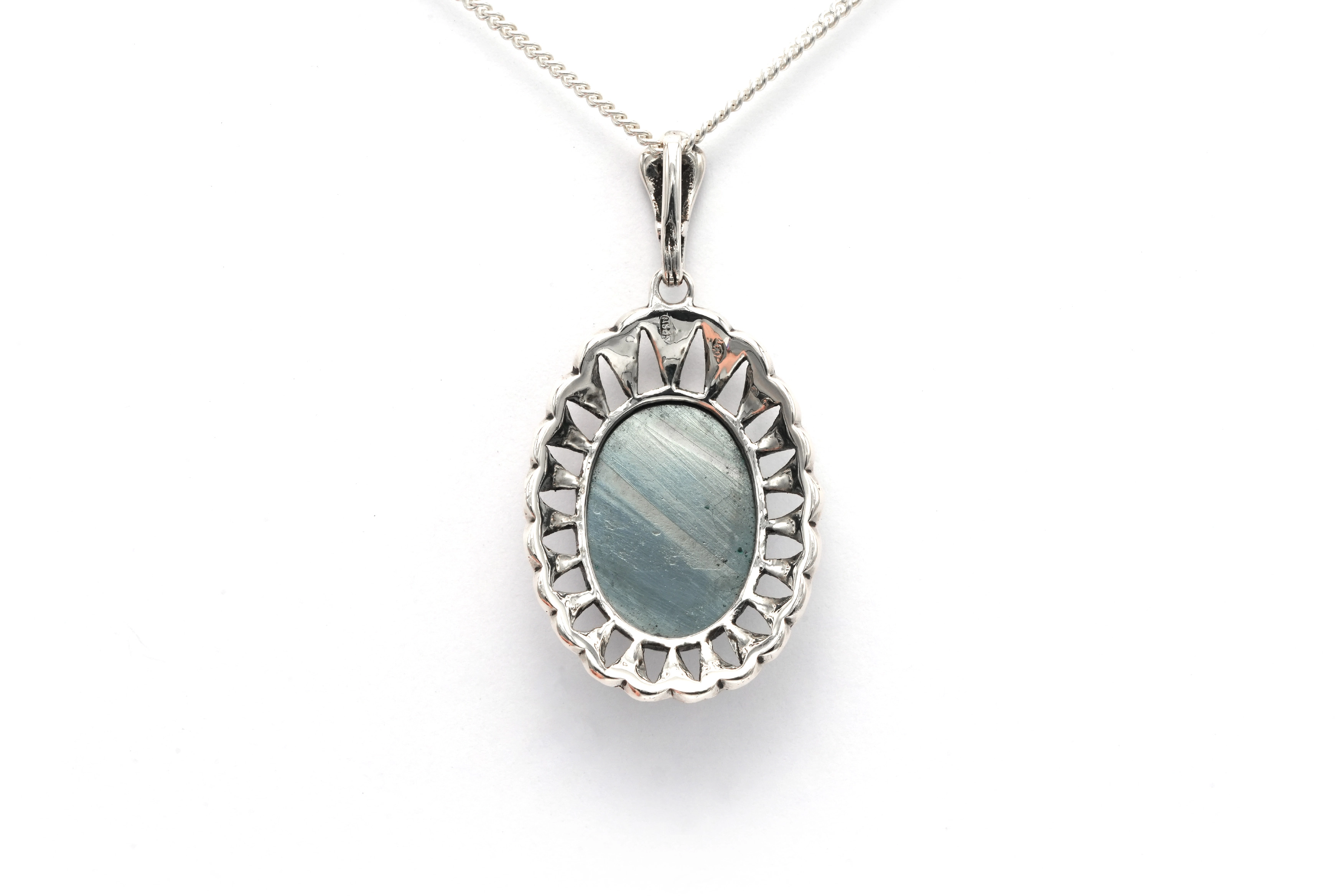 Pendentif Art Déco en argent 835 serti d'une hématite et de marcassites - 4
