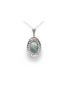 Pendentif Art Déco en argent 835 serti d'une hématite et de marcassites - - 4