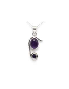 Pendentif contemporain en argent 925 serti d'une améthyste - 2
