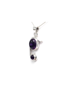 Pendentif contemporain en argent 925 serti d'une améthyste - 3