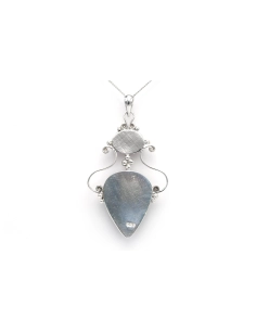 Pendentif contemporain en argent 925 serti d'une rhodocrosite - 4