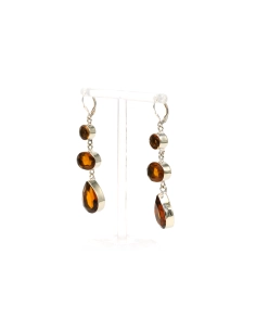 Boucles d'oreilles contemporaines en argent 925 serties de citrines - 2