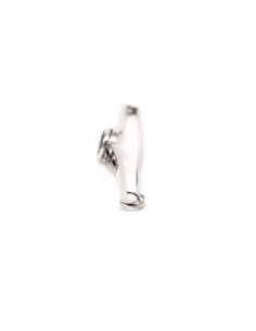 Broche Art Déco en argent 900 sertie d'un saphir de synthèse et de strass - 3