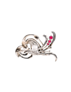 Broche Art Nouveau en argent sertie de strass - 4