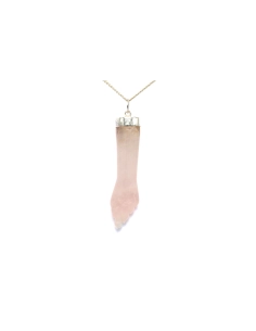Pendentif contemporain en argent 925 serti d'un quartz rose - 4