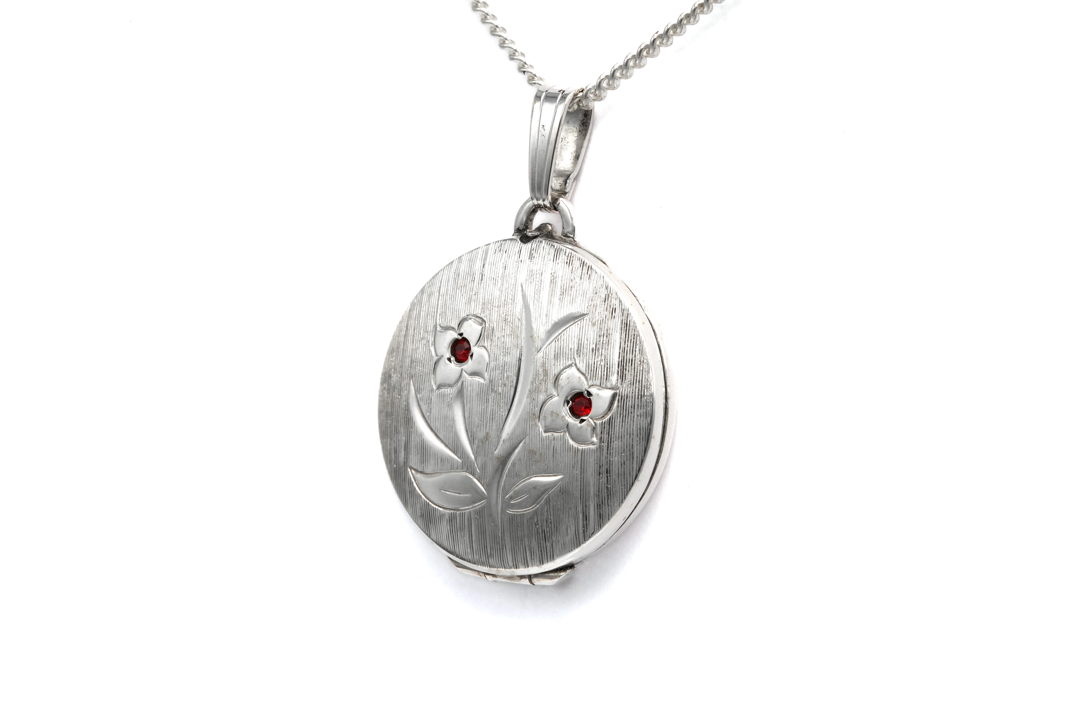 Pendentif Années 70 en argent 835 serti de strass - 1