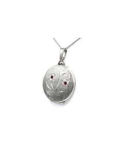 Pendentif Années 70 en argent 835 serti de strass - 1