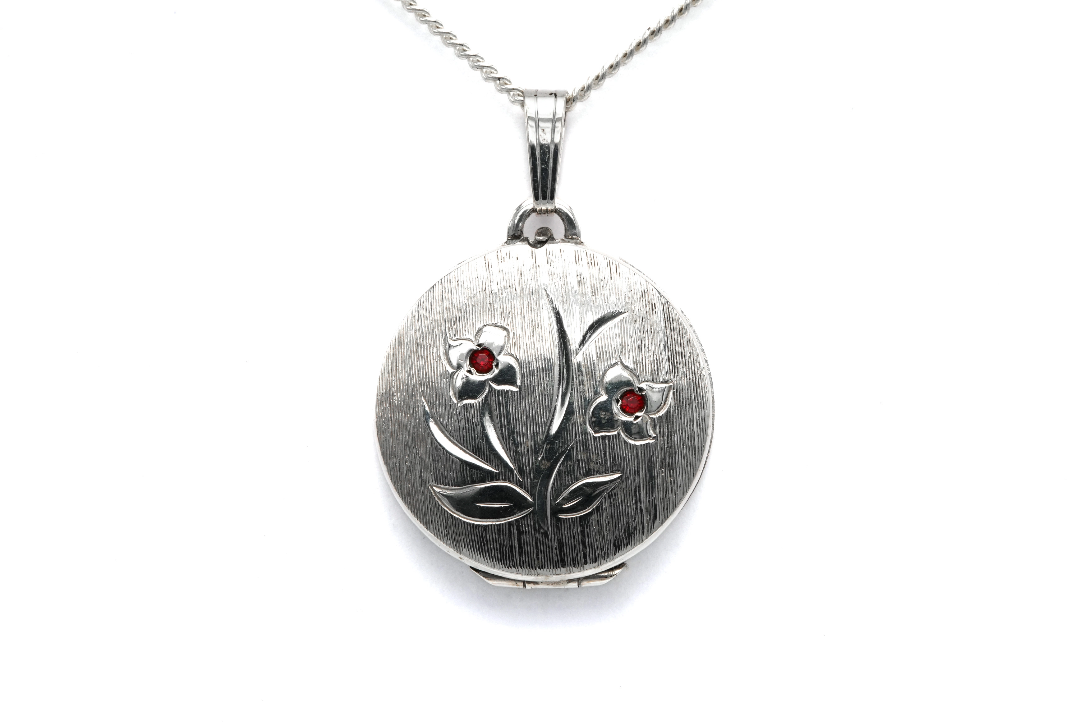 Pendentif Années 70 en argent 835 serti de strass - 2