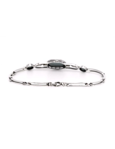 Bracelet Art Déco en argent serti d'une hématite et de marcassites - 4
