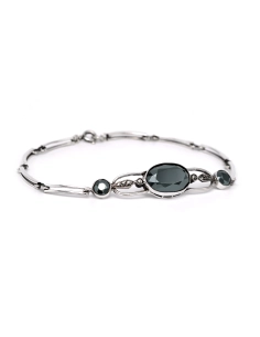Bracelet Art Déco en argent serti d'une hématite et de marcassites - 7