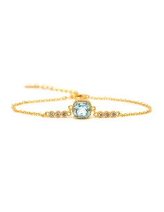 Bracelet contemporain en vermeil serti d'une topaze et de zirconiums - 1