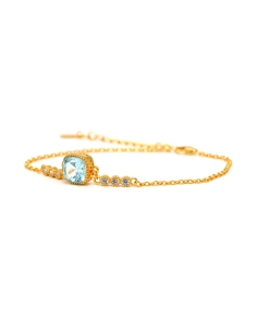 Bracelet contemporain en vermeil serti d'une topaze et de zirconiums - 2