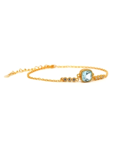 Bracelet contemporain en vermeil serti d'une topaze et de zirconiums - 6
