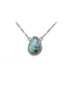 Collier contemporain en argent 925 serti d'une larimar - 6