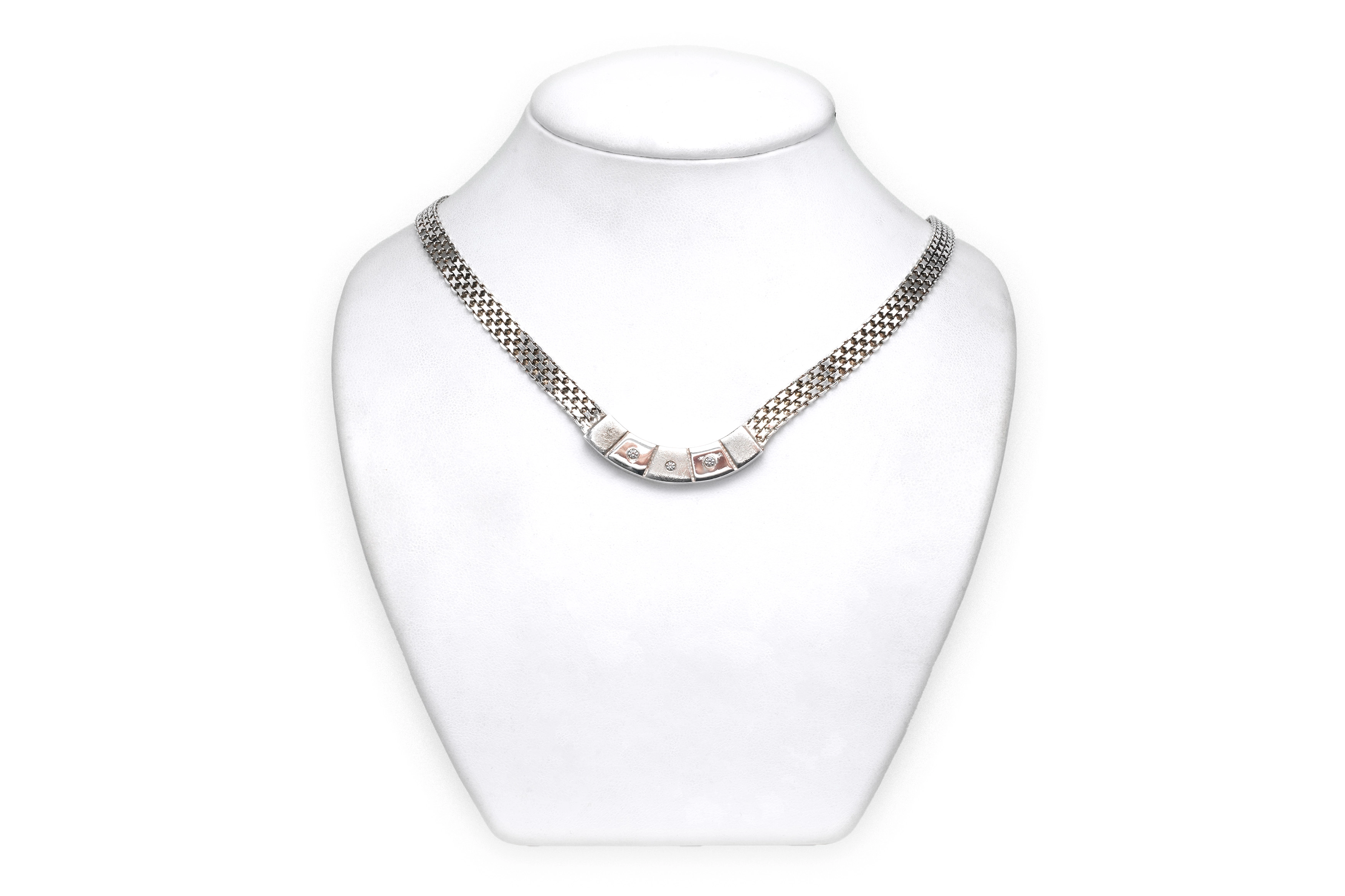 Collier contemporain en argent 925 serti de zirconiums - 2