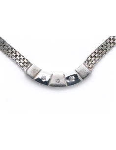 Collier contemporain en argent 925 serti de zirconiums - 1