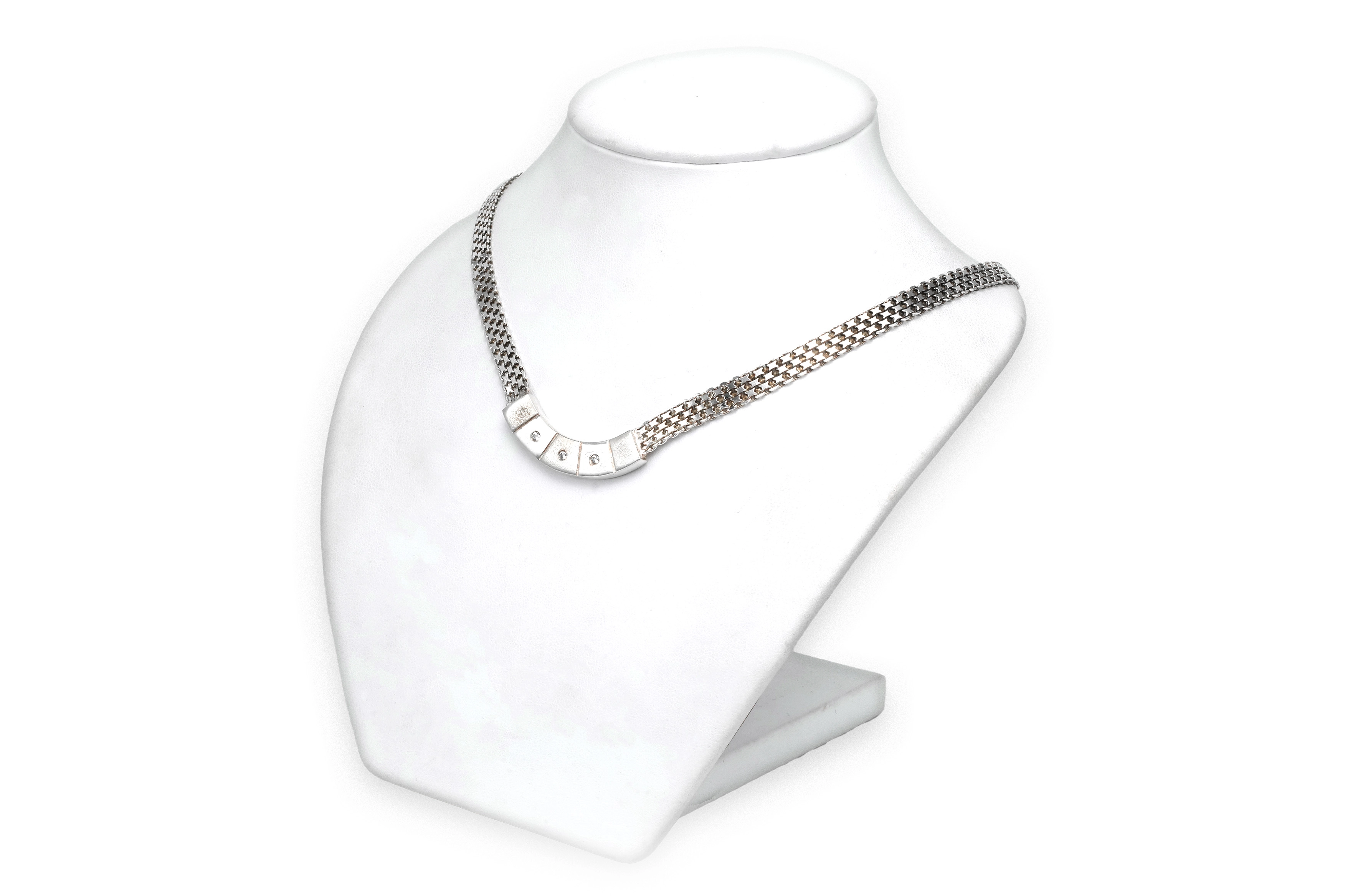 Collier contemporain en argent 925 serti de zirconiums - 3