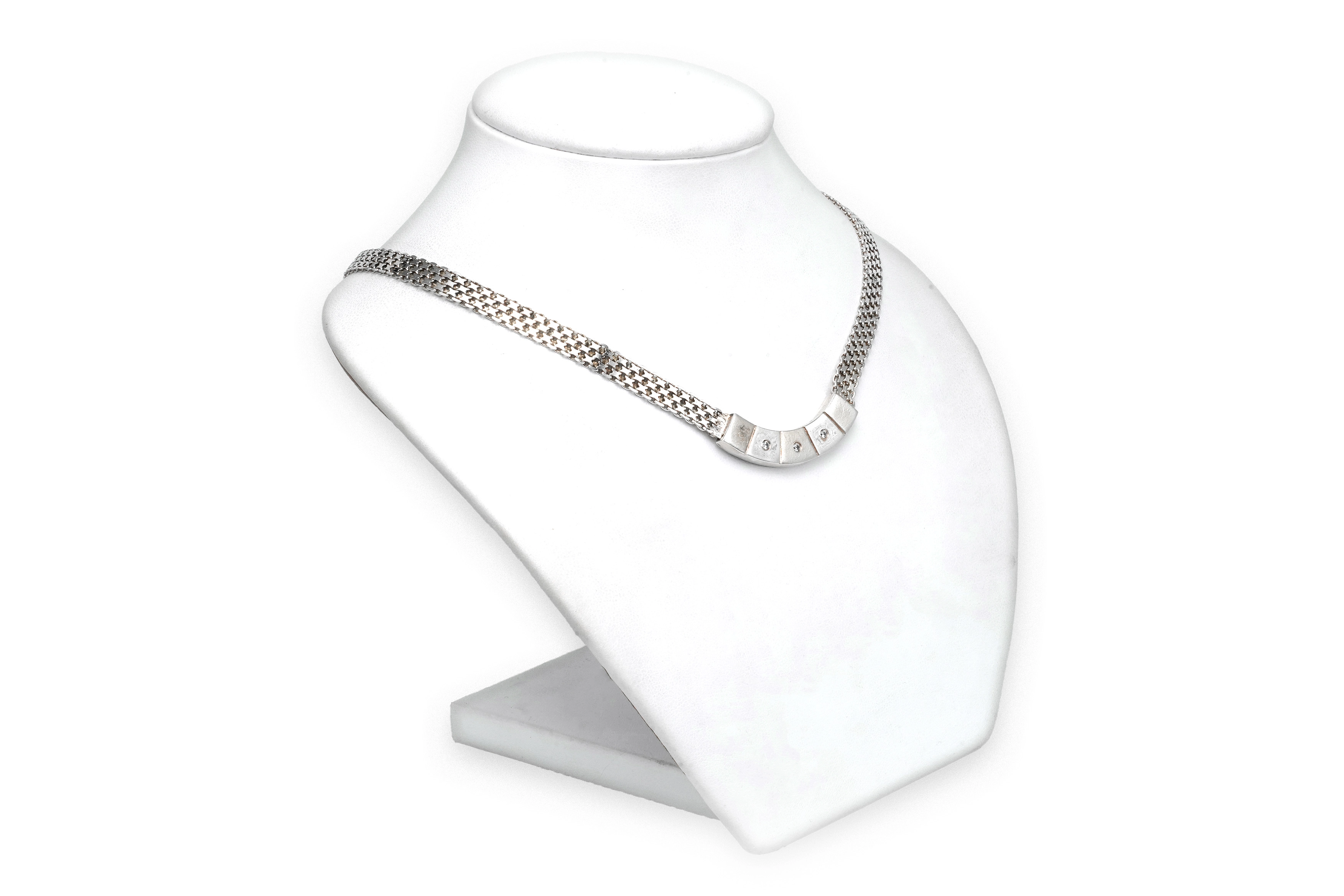 Collier contemporain en argent 925 serti de zirconiums - 4
