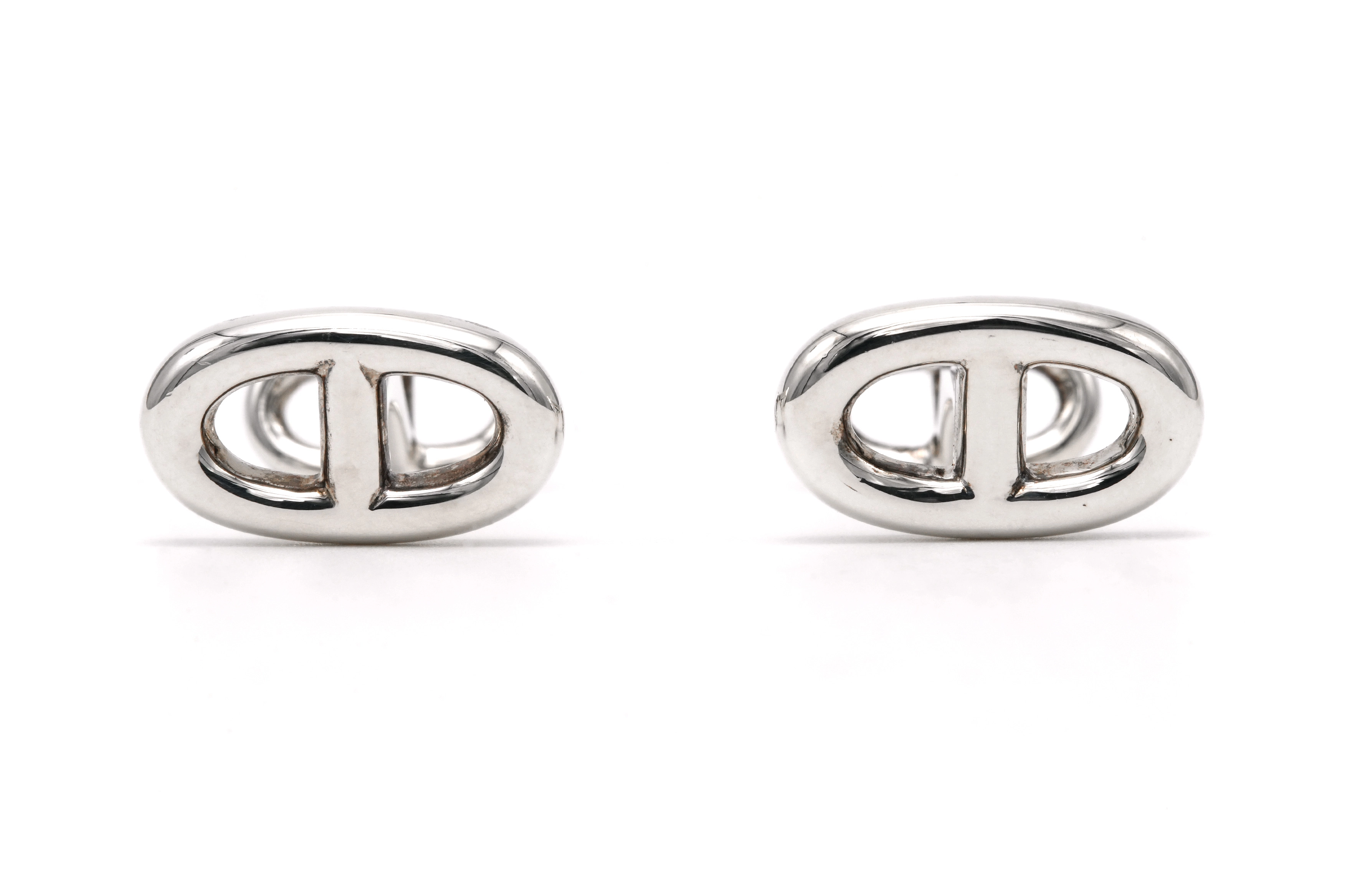 Boutons de manchette contemporains Hermès en argent 925 - 1