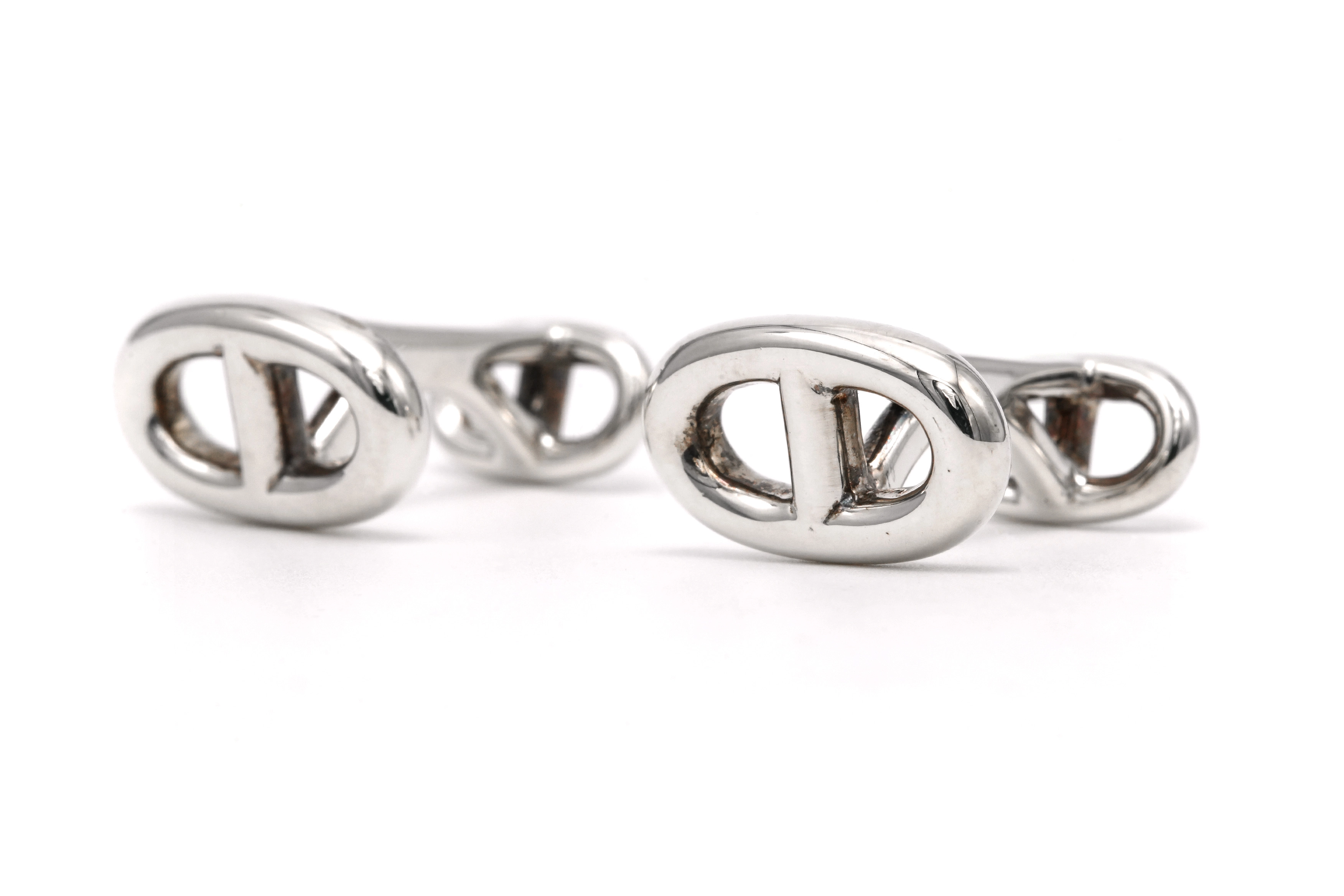 Boutons de manchette contemporains Hermès en argent 925 - 2