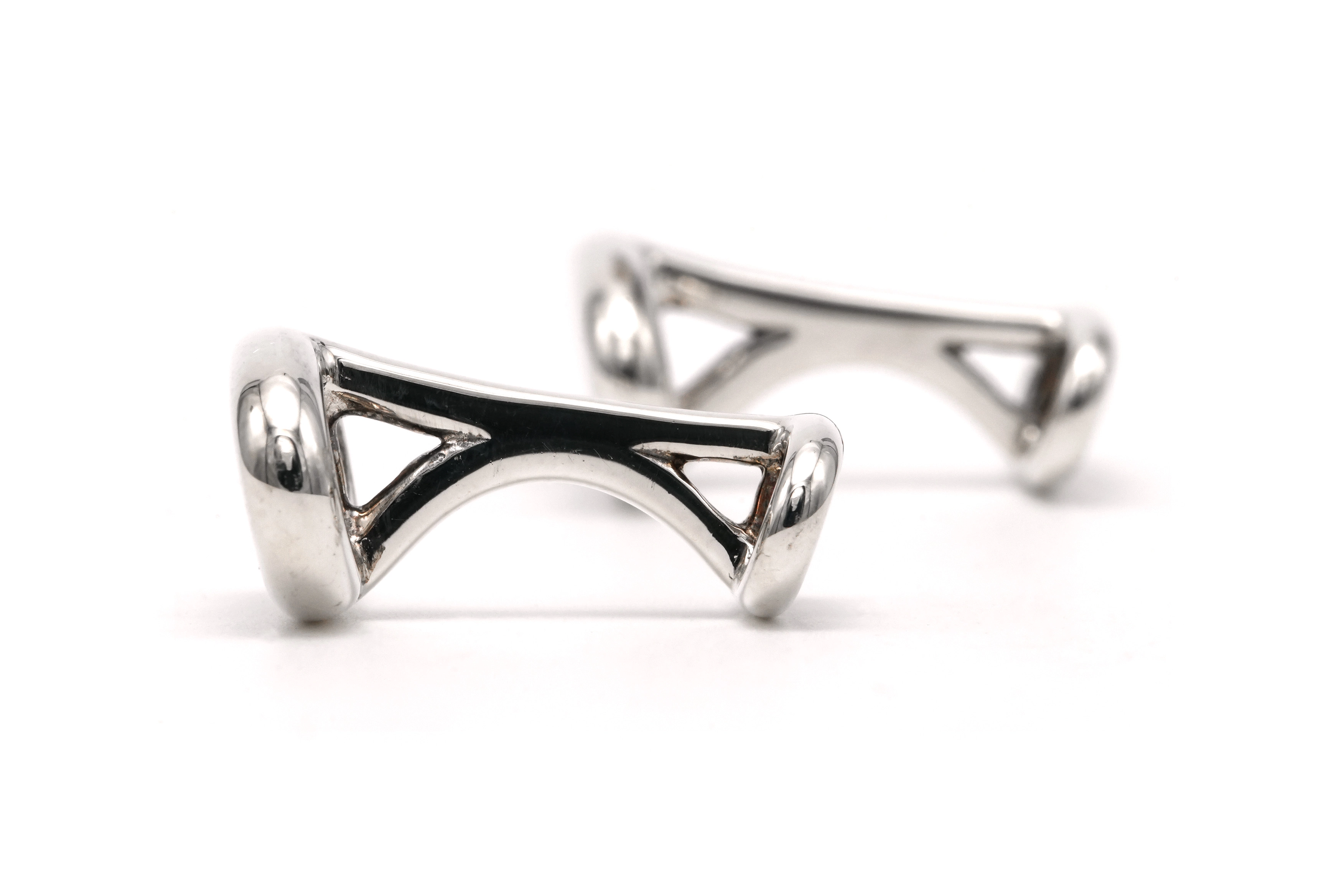 Boutons de manchette contemporains Hermès en argent 925 - 3