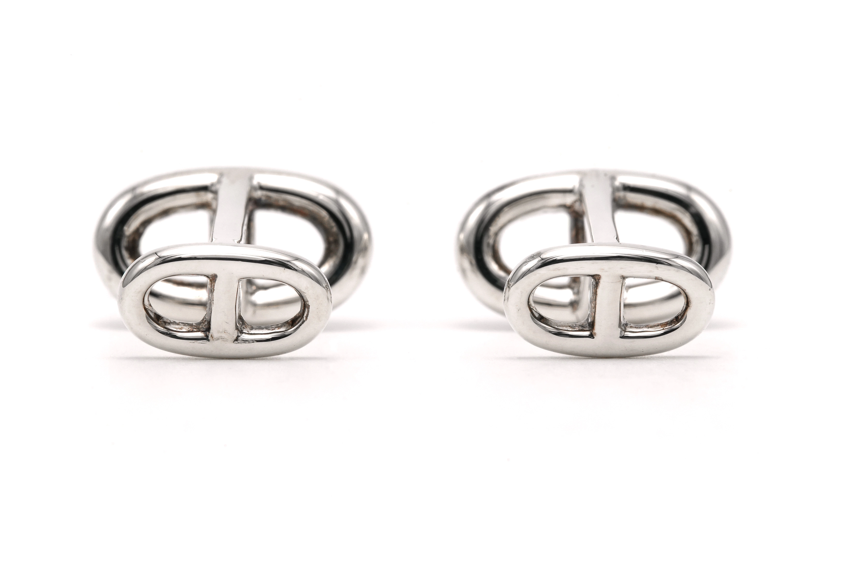 Boutons de manchette contemporains Hermès en argent 925 - 4
