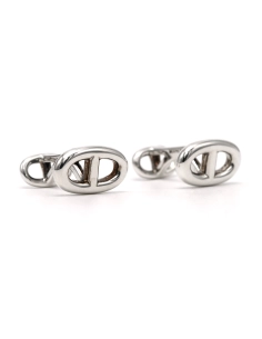 Boutons de manchette contemporains Hermès en argent 925 - 7