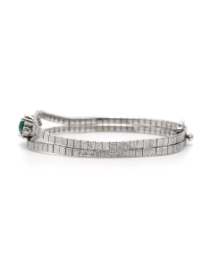 Bracelet Années 70 en argent 925 serti d'un strass - 3