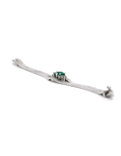 Bracelet Années 70 en argent 925 serti d'un strass - 8
