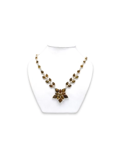 Collier contemporain en argent 925 serti d'ambre - 1