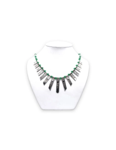 Collier contemporain en argent serti de chrysocolle - 2
